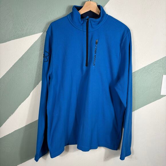 Under Armour Men's Size XL Polar Fleece Half Zip Cold Winter Pullover Sweater - Picture 10 of 11